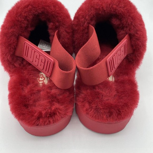 UGG Women's SUPER FLUFF SLIPPERS in RIBBON RED sz 8 1121751-NEW w/marks on soles - Picture 10 of 15